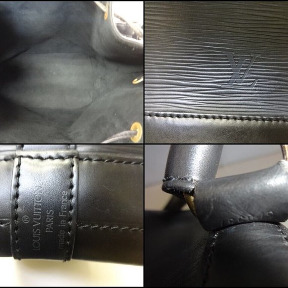 Noe Bucket & Drawstring Bag Black Epi Leather Shoulder Bag - Picture 3 of 12